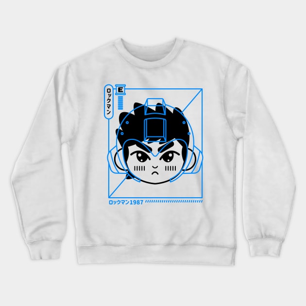 Cyber Helmet Rokkuman Crewneck Sweatshirt by demonigote